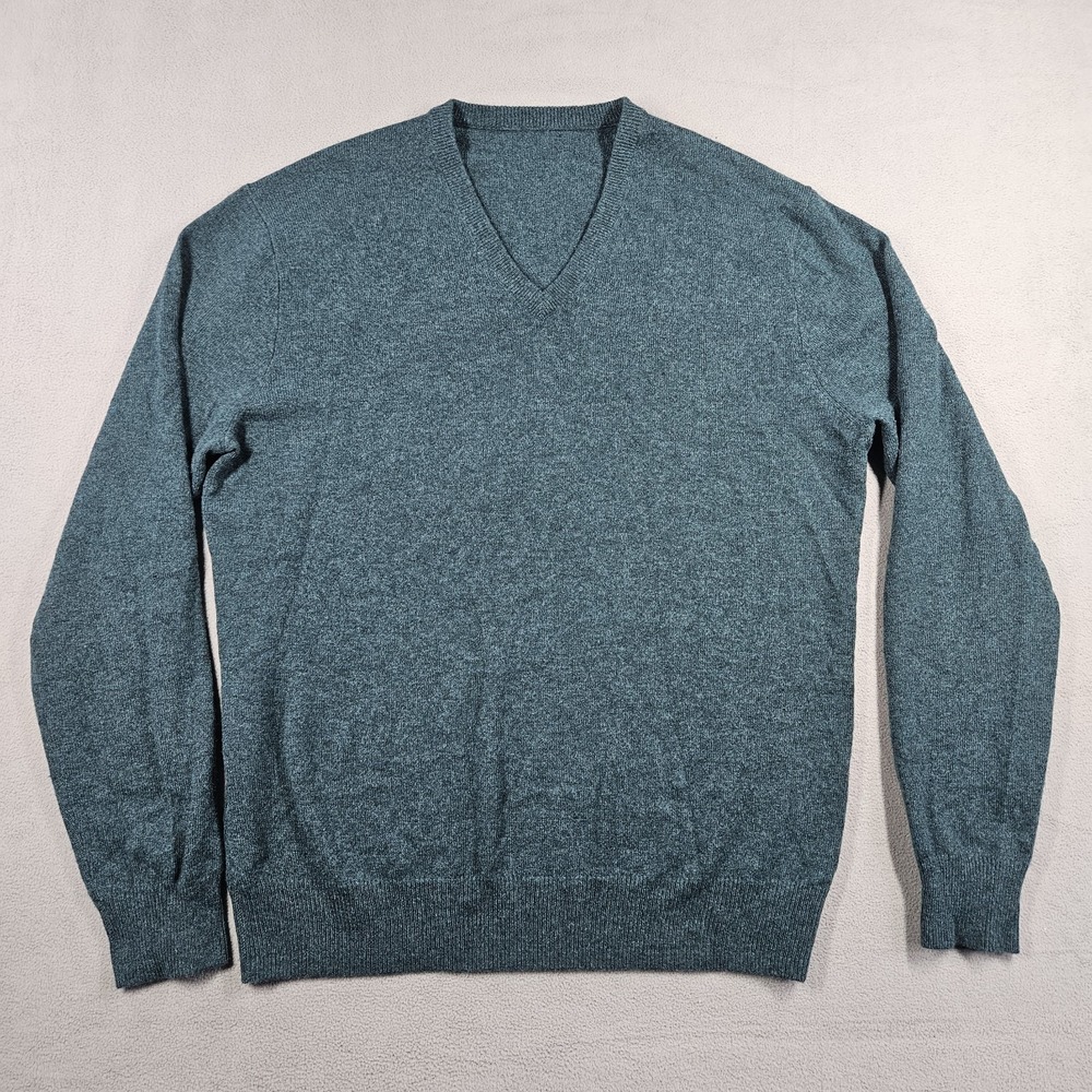 J.Crew Sweater Mens Medium Cashmere V Neck Long Sleeve Preppy Quiet Luxury